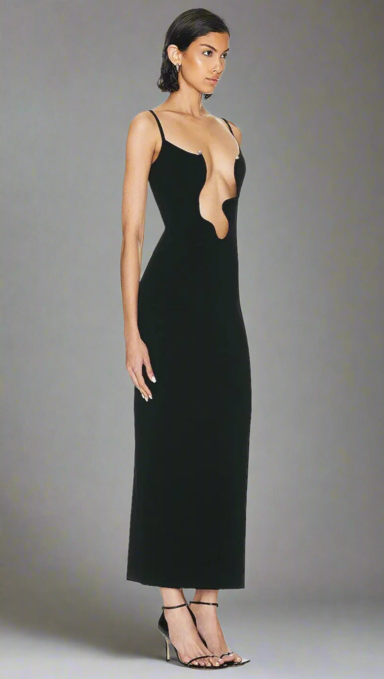 Satin Wave™ – Backless Goddess Dress
